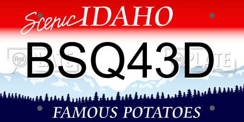 BSQ43D Idaho License Plate