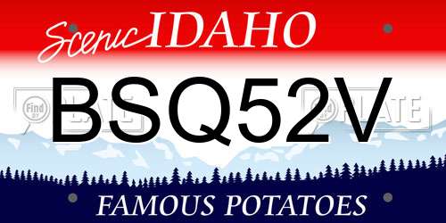 BSQ52V Idaho License Plate