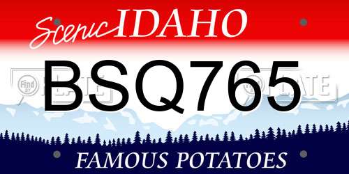 BSQ765 Idaho License Plate