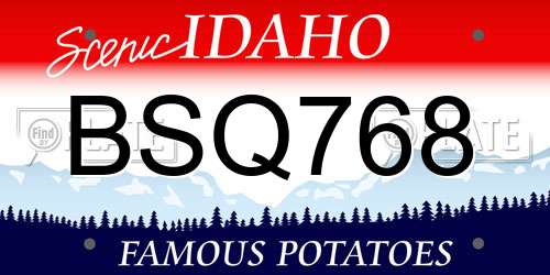 BSQ768 Idaho License Plate
