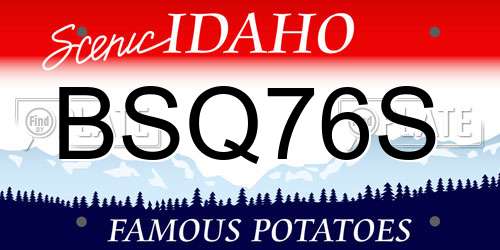 BSQ76S Idaho License Plate