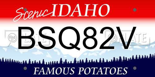 BSQ82V Idaho License Plate