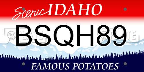 BSQH89 Idaho License Plate
