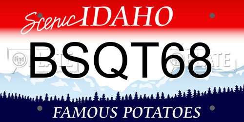 BSQT68 Idaho License Plate