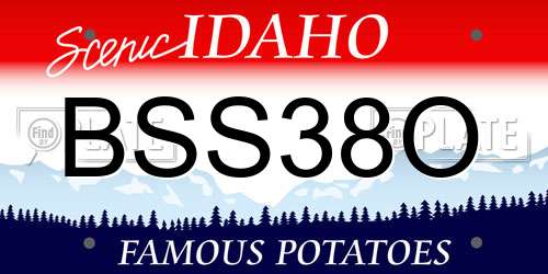 BSS38O Idaho License Plate