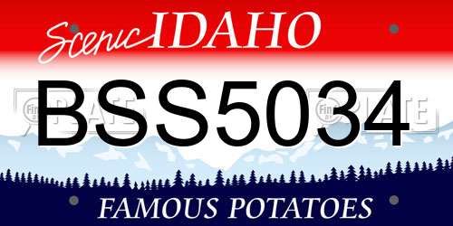 BSS5034 Idaho License Plate