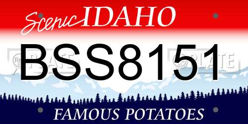 BSS8151 Idaho License Plate