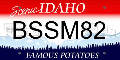 BSSM82 Idaho License Plate