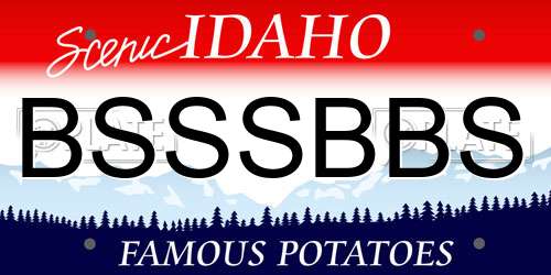 BSSSBBS Idaho License Plate