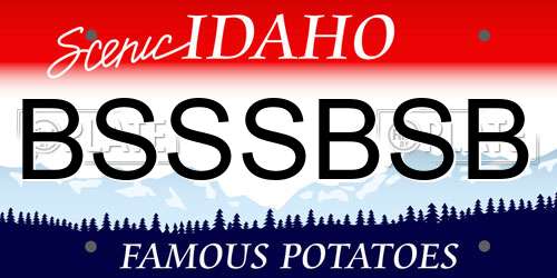BSSSBSB Idaho License Plate