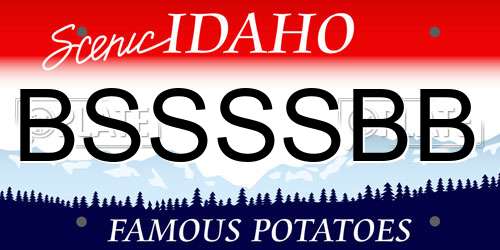 BSSSSBB Idaho License Plate