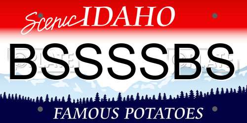 BSSSSBS Idaho License Plate