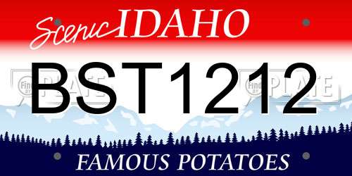BST1212 Idaho License Plate