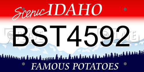 BST4592 Idaho License Plate