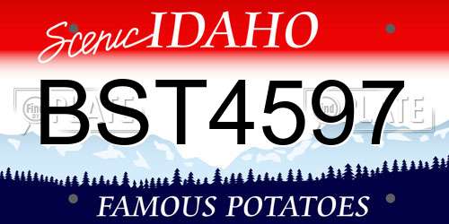 BST4597 Idaho License Plate