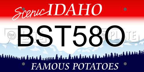 BST58O Idaho License Plate