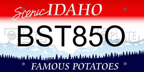 BST85O Idaho License Plate