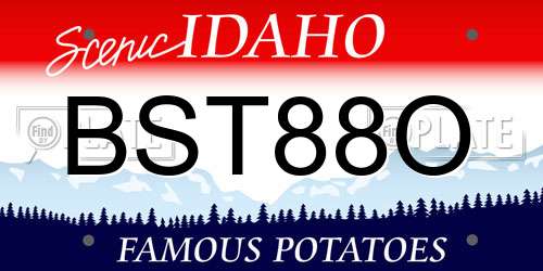 BST88O Idaho License Plate