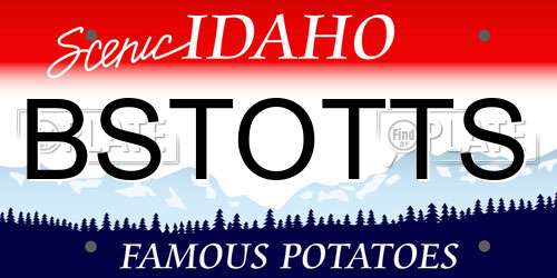 BSTOTTS Idaho License Plate