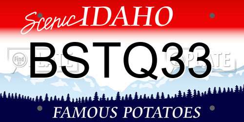 BSTQ33 Idaho License Plate