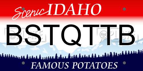 BSTQTTB Idaho License Plate