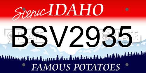 BSV2935 Idaho License Plate