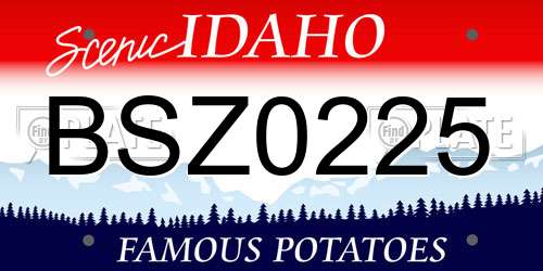 BSZ0225 Idaho License Plate