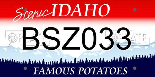 BSZ033 Idaho License Plate