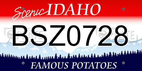 BSZ0728 Idaho License Plate