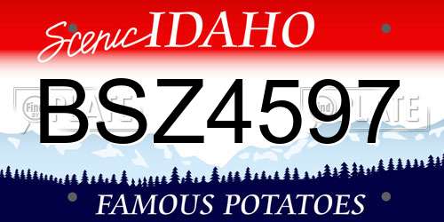 BSZ4597 Idaho License Plate