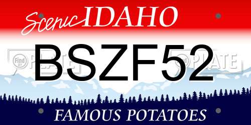 BSZF52 Idaho License Plate