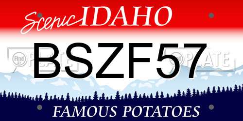 BSZF57 Idaho License Plate