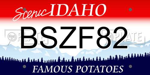 BSZF82 Idaho License Plate