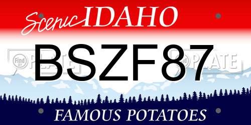 BSZF87 Idaho License Plate