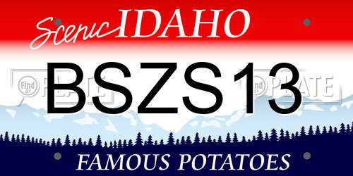 BSZS13 Idaho License Plate
