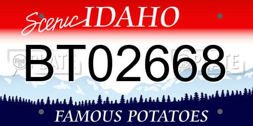 BT02668 Idaho License Plate