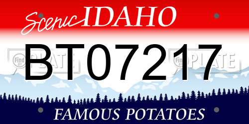 BT07217 Idaho License Plate