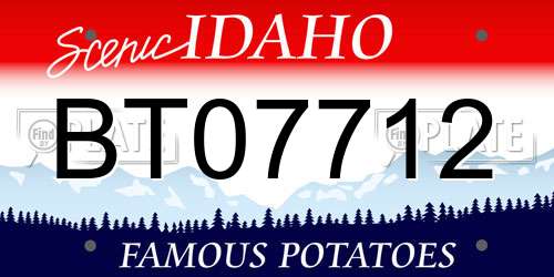 BT07712 Idaho License Plate