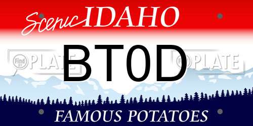 BT0D Idaho License Plate