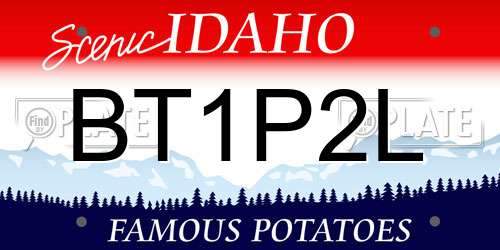 BT1P2L Idaho License Plate