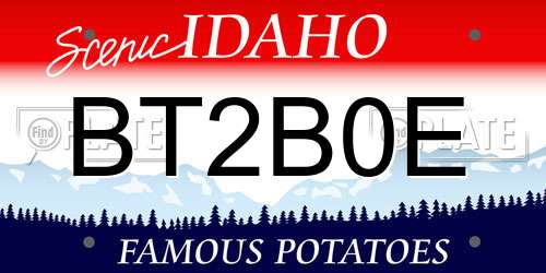 BT2B0E Idaho License Plate
