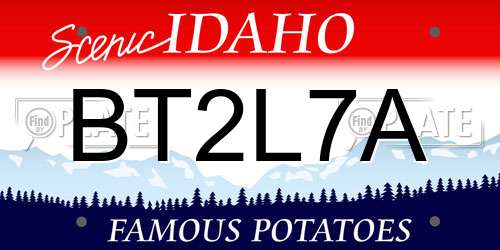 BT2L7A Idaho License Plate