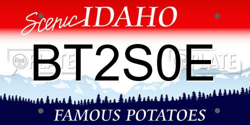 BT2S0E Idaho License Plate
