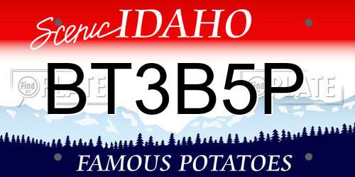 BT3B5P Idaho License Plate
