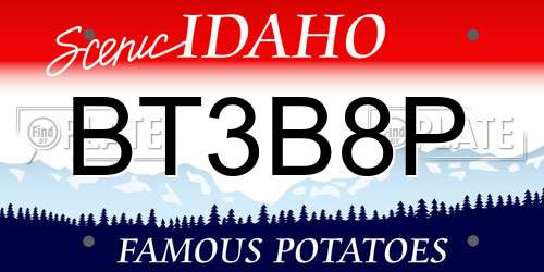 BT3B8P Idaho License Plate