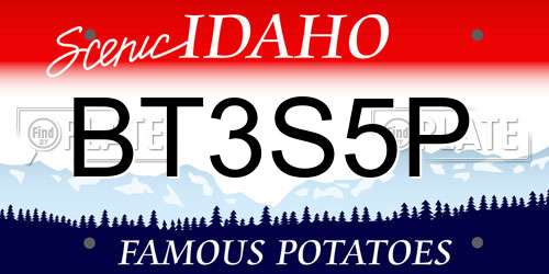 BT3S5P Idaho License Plate