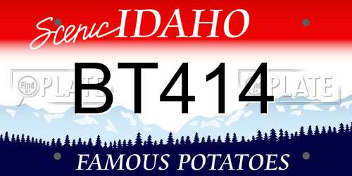 BT414 Idaho License Plate