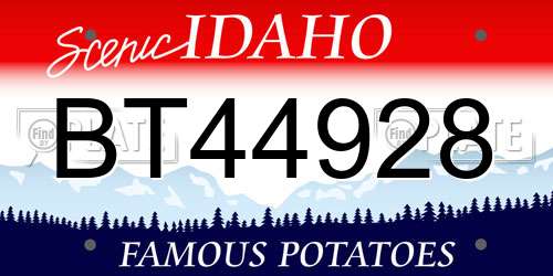 BT44928 Idaho License Plate