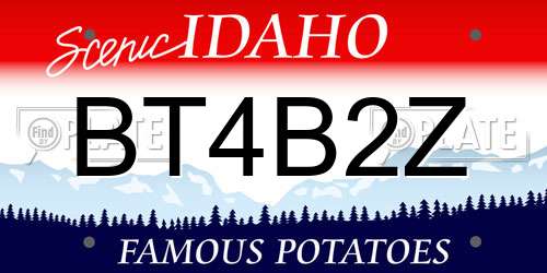 BT4B2Z Idaho License Plate