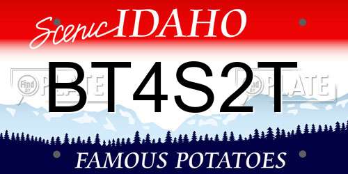 BT4S2T Idaho License Plate